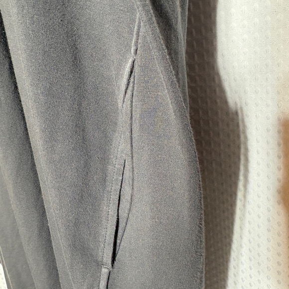 Eileen Fisher Graphite Cotton Stretch Jersey Round Neck Dress - Picture 8 of 10